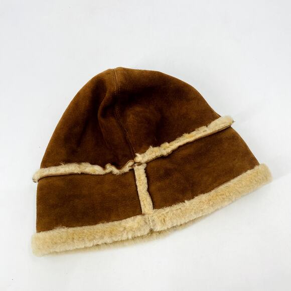 L.L. Bean vintage Sherpa lined suede beanie - Picture 1 of 6